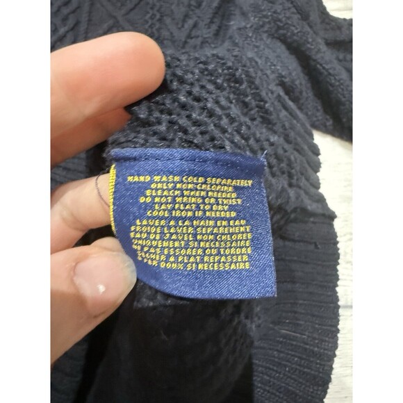 Vintage Rugby Ralph Lauren Cable Knit Sweater Shoulder Buttons | Size Medium - Picture 8 of 14